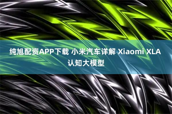 纯旭配资APP下载 小米汽车详解 Xiaomi XLA 认知大模型